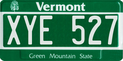 VT license plate XYE527