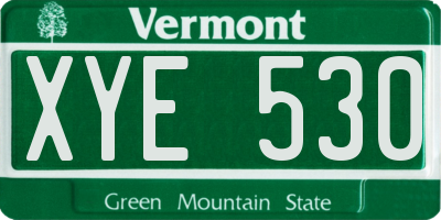 VT license plate XYE530