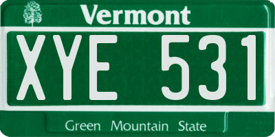 VT license plate XYE531