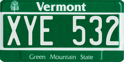 VT license plate XYE532