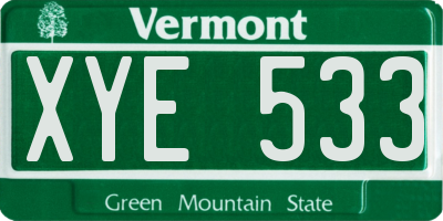 VT license plate XYE533