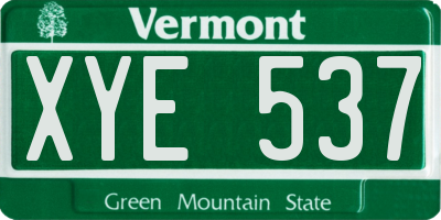 VT license plate XYE537