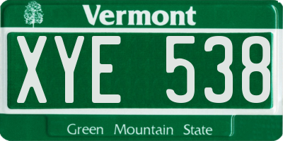 VT license plate XYE538
