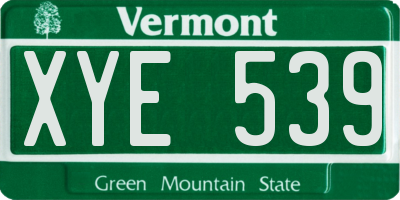VT license plate XYE539