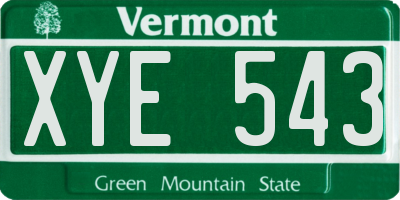 VT license plate XYE543