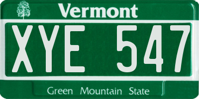 VT license plate XYE547