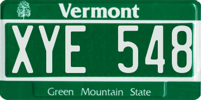 VT license plate XYE548