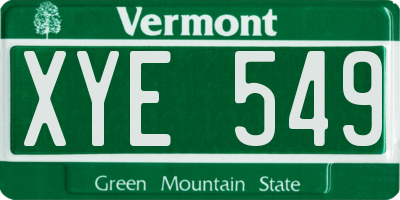 VT license plate XYE549