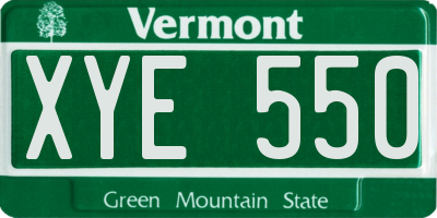 VT license plate XYE550