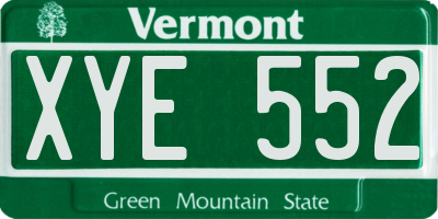 VT license plate XYE552