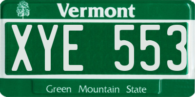 VT license plate XYE553