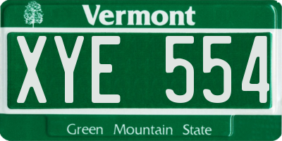 VT license plate XYE554