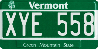 VT license plate XYE558