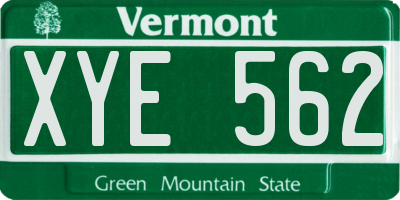 VT license plate XYE562