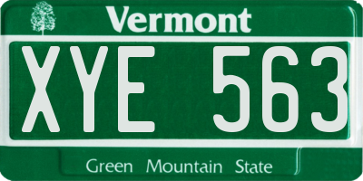 VT license plate XYE563