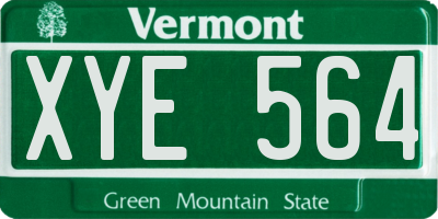 VT license plate XYE564