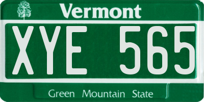 VT license plate XYE565