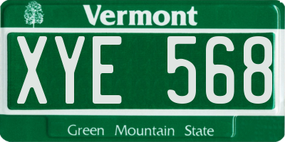 VT license plate XYE568