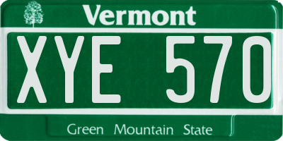 VT license plate XYE570