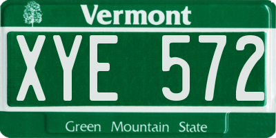VT license plate XYE572