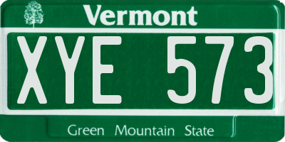 VT license plate XYE573