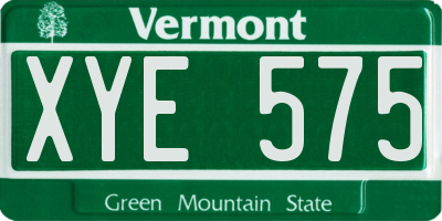 VT license plate XYE575