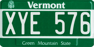 VT license plate XYE576