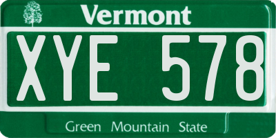 VT license plate XYE578