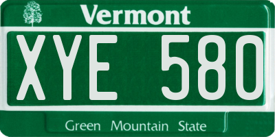 VT license plate XYE580