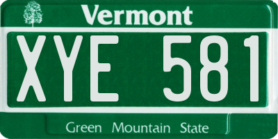 VT license plate XYE581