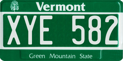 VT license plate XYE582
