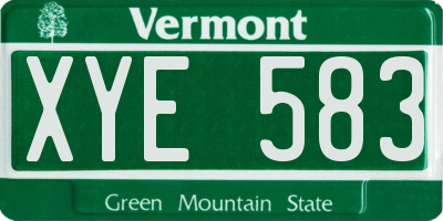 VT license plate XYE583