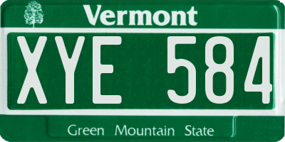 VT license plate XYE584