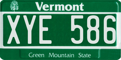 VT license plate XYE586