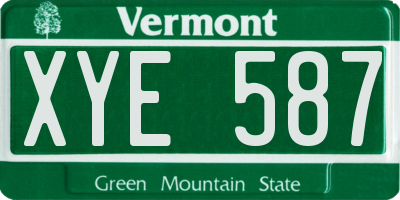 VT license plate XYE587