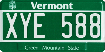 VT license plate XYE588