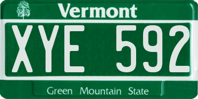 VT license plate XYE592