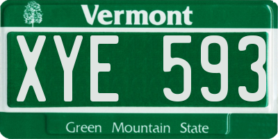 VT license plate XYE593