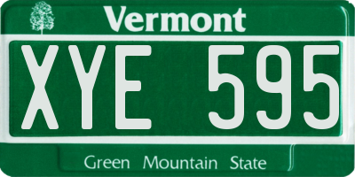VT license plate XYE595