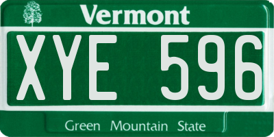 VT license plate XYE596