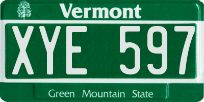 VT license plate XYE597