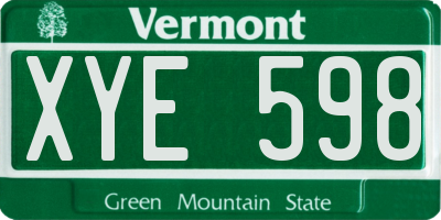 VT license plate XYE598
