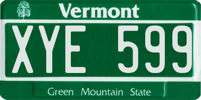 VT license plate XYE599