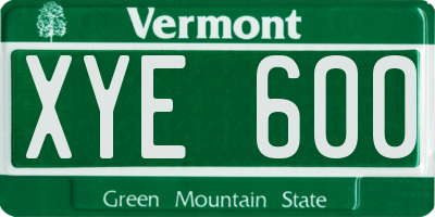 VT license plate XYE600