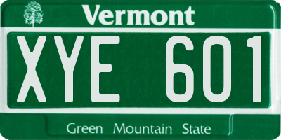 VT license plate XYE601