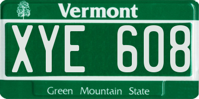 VT license plate XYE608