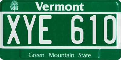 VT license plate XYE610