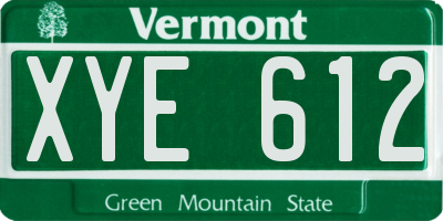 VT license plate XYE612