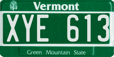 VT license plate XYE613