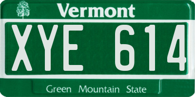 VT license plate XYE614